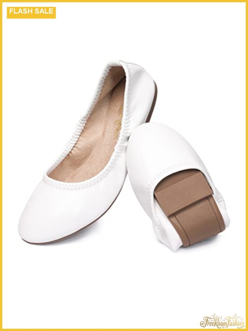 Women's Ballet Flats Round Toe Slip On Foldable Portable Travel Shoes